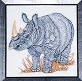 Load image into Gallery viewer, Black Rhinoceros Embroidery Design