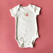 Load image into Gallery viewer, Cute as a Button Embroidered Onesie (Girl) with Matching Bib