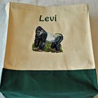 Load image into Gallery viewer, Mountain Gorilla Large Custom Embroidered Tote Bag